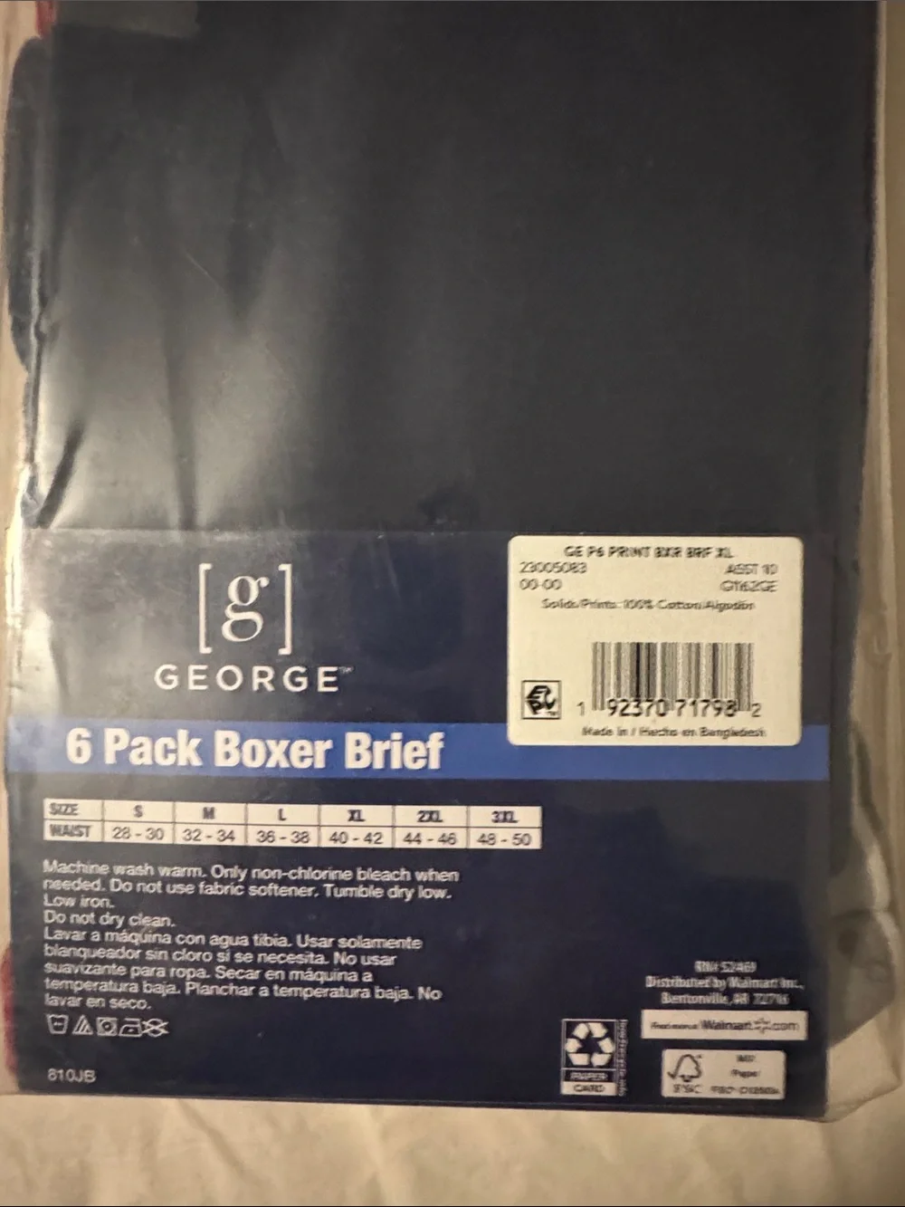 George 6-Pack Boxer Briefs Odor Control Moisture Wicking Tag-Free Comfort